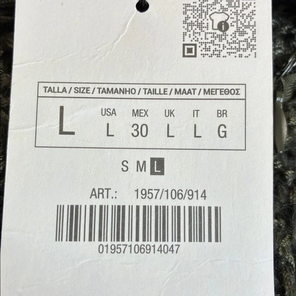 NWT. Zara Green Crochet Lace Dress with Fringe. Lining is missing. Size L. - Picture 9 of 14